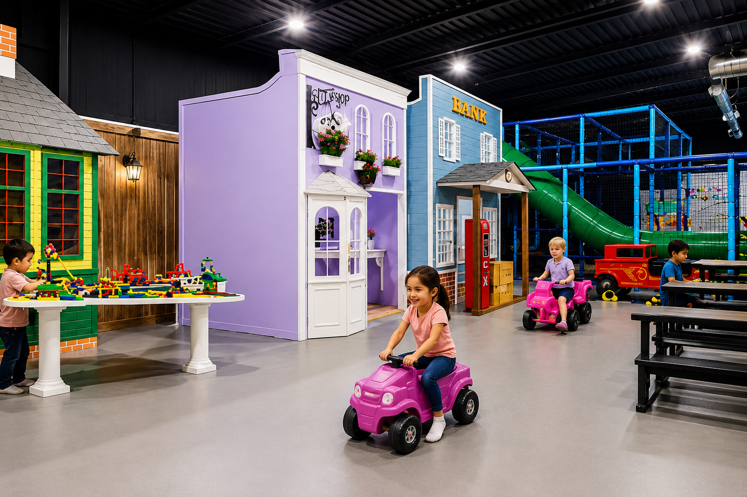 Kids enjoying indoor playground