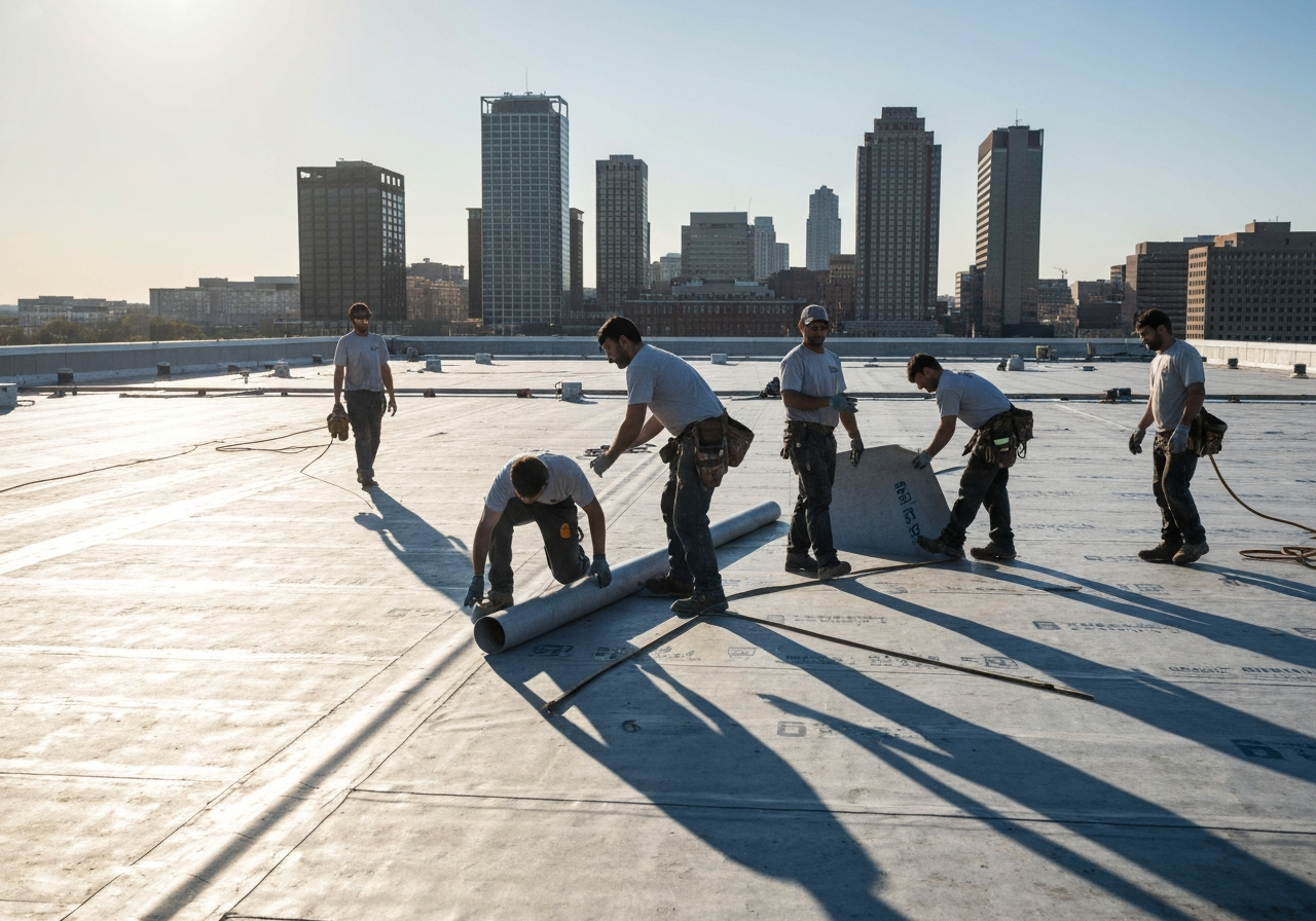 Commercial roofing project in Bethesda, MD