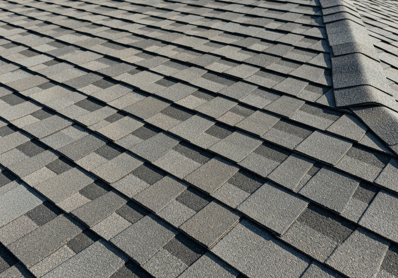 New architectural shingle roof after replacement