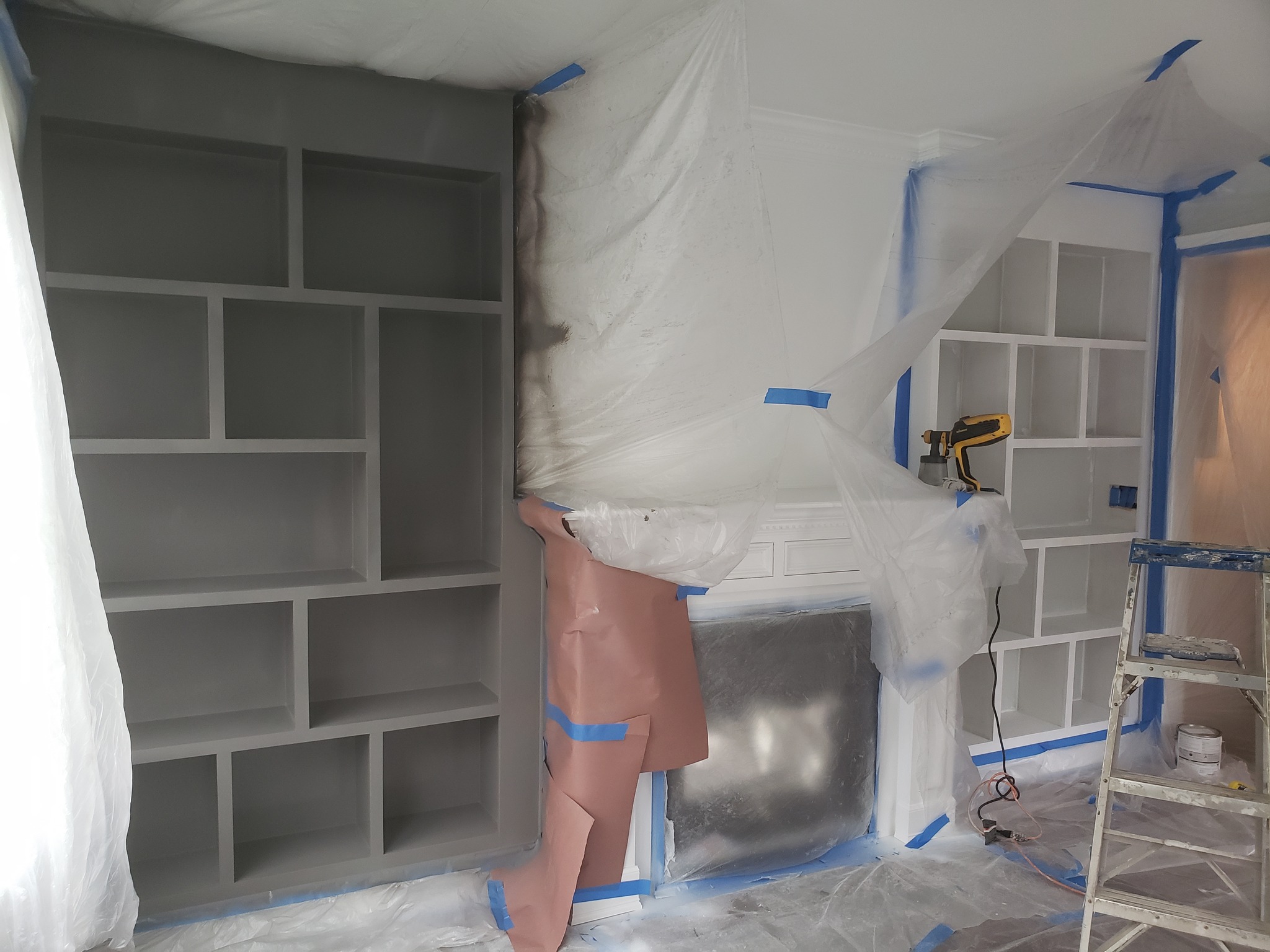 Spray Painting Shelving