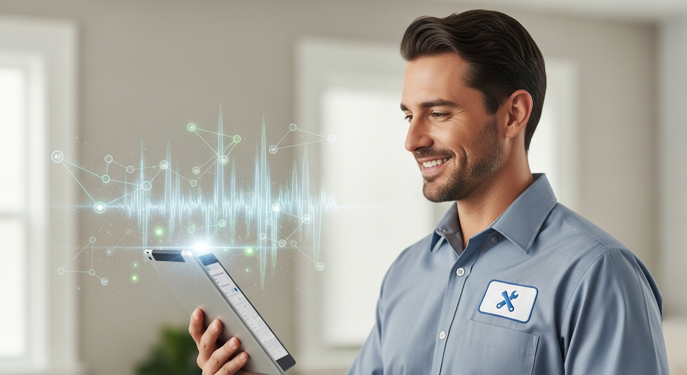 Home service technician using AI technology