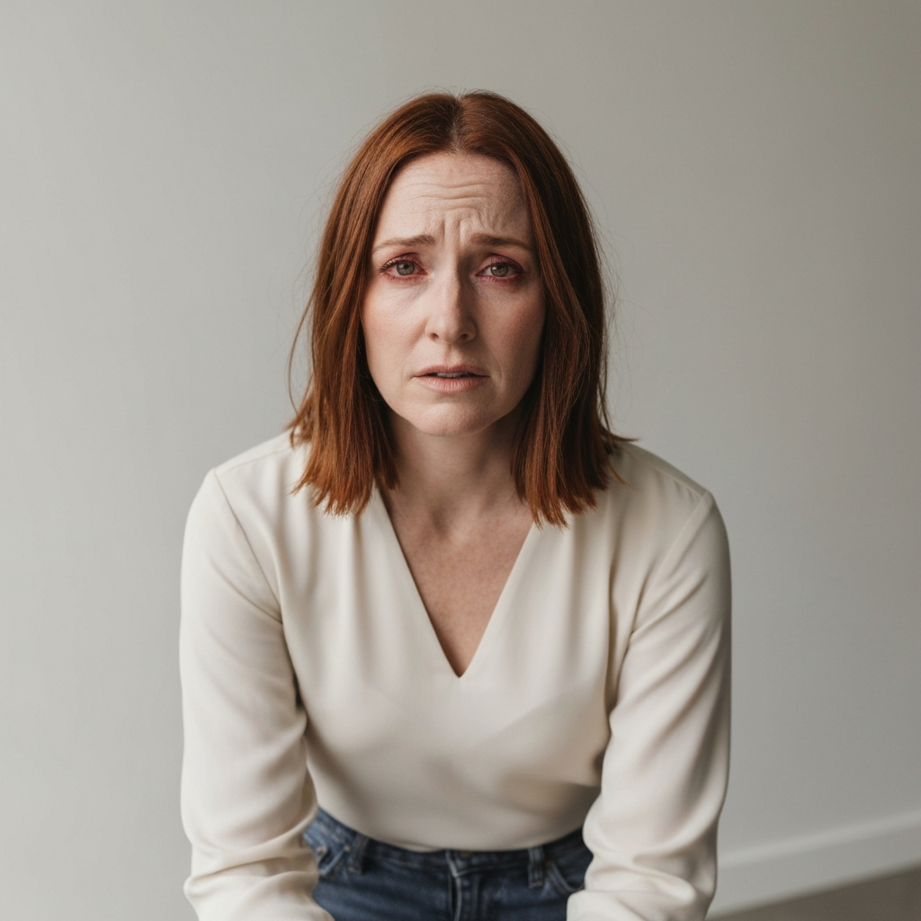 Femme fatiguée et confuse