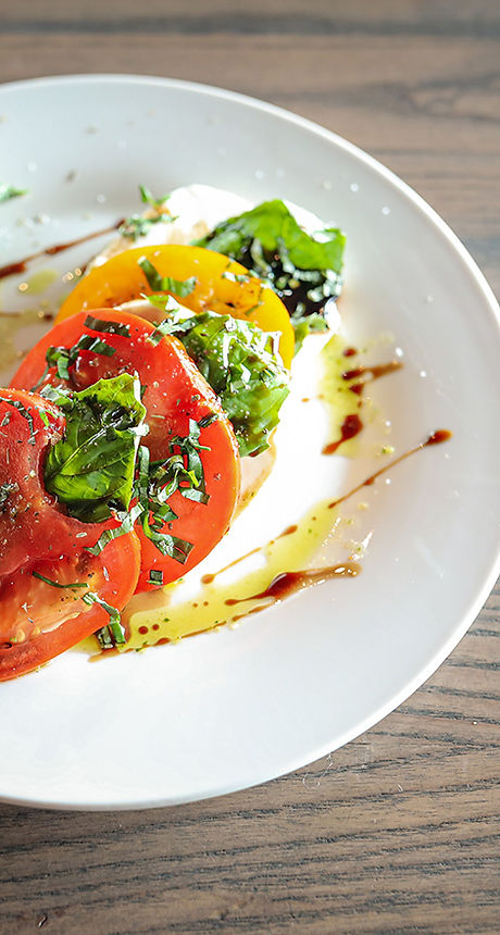 Fresh caprese salad and wedge salad at Fusion at Ridgefields in Kingsport TN