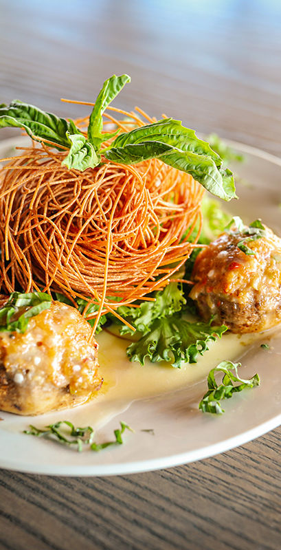 Crab-stuffed mushrooms and appetizers at Fusion at Ridgefields, Kingsport TN