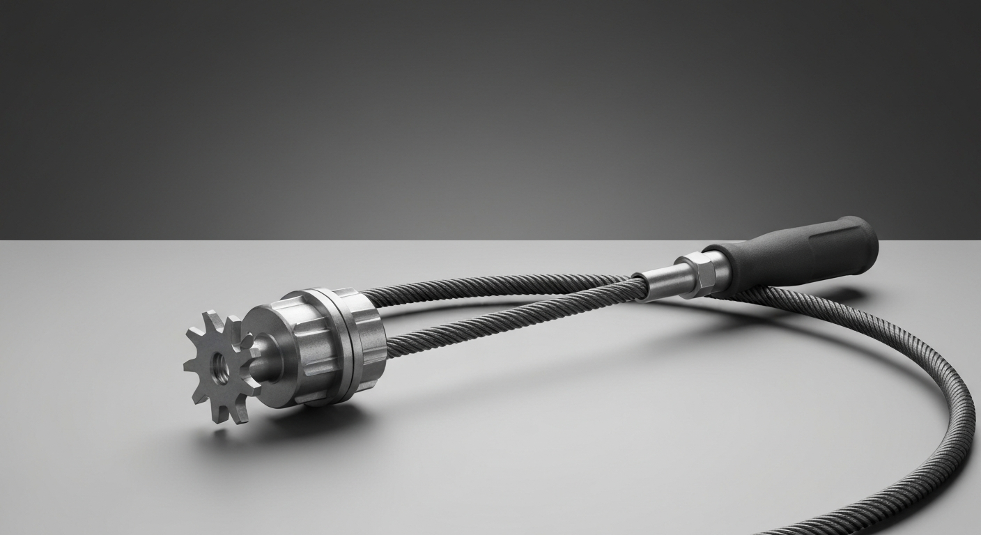 drain snake cable with a root-cutting head