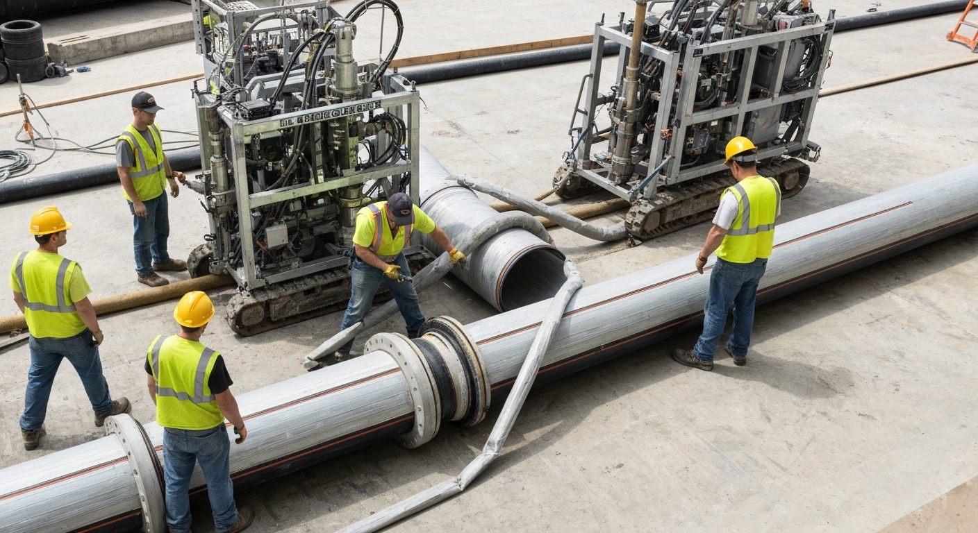 Trenchless sewer repair equipment CIPP lining installation process