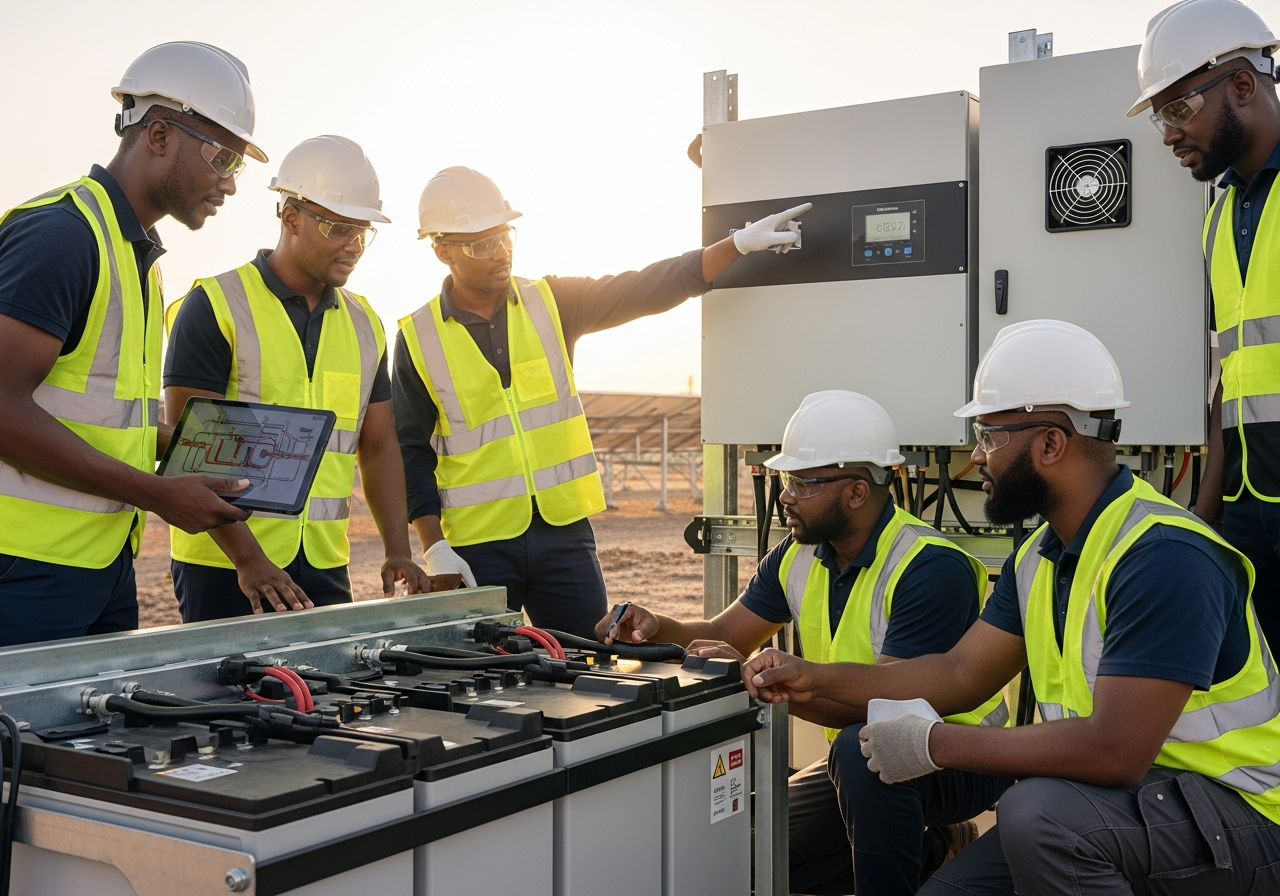 Male African Solar Engineering Team