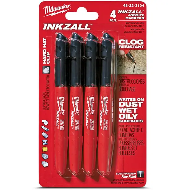 4 Pack Milwaukee Markers