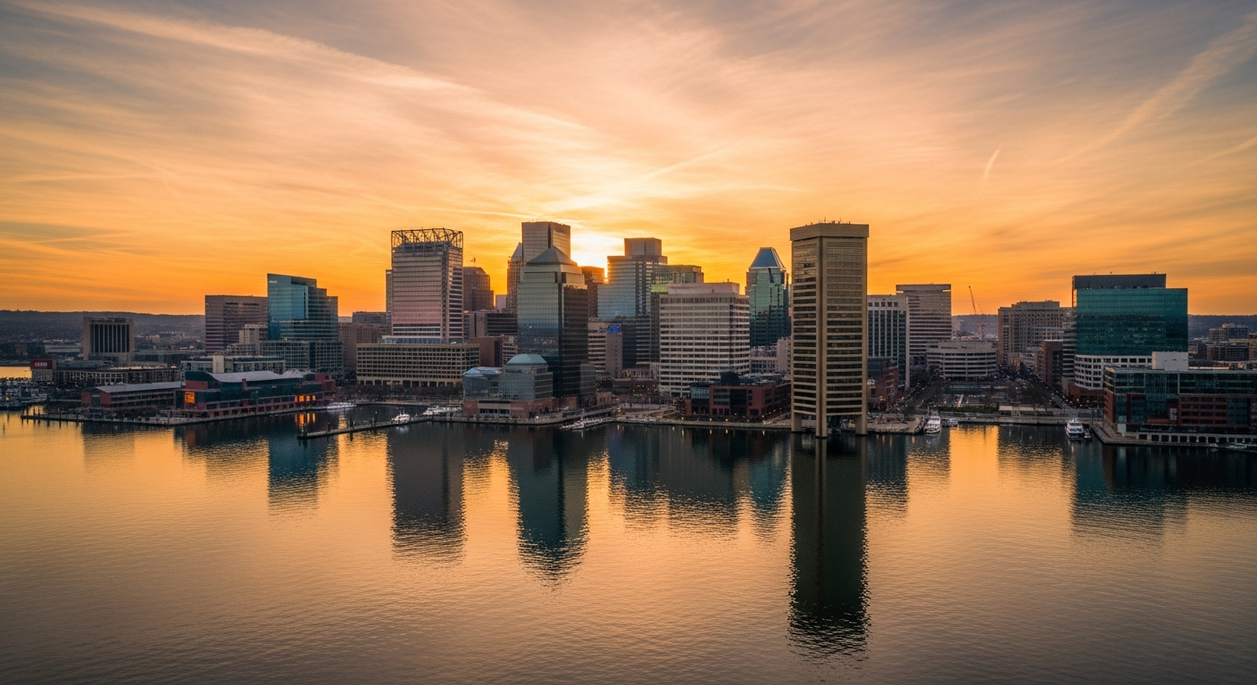 Baltimore Maryland Inner Harbor skyline