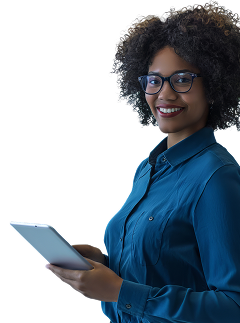 Femme avec tablette