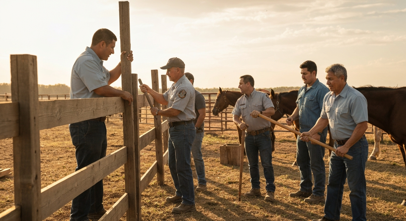 Volunteers at the ranch