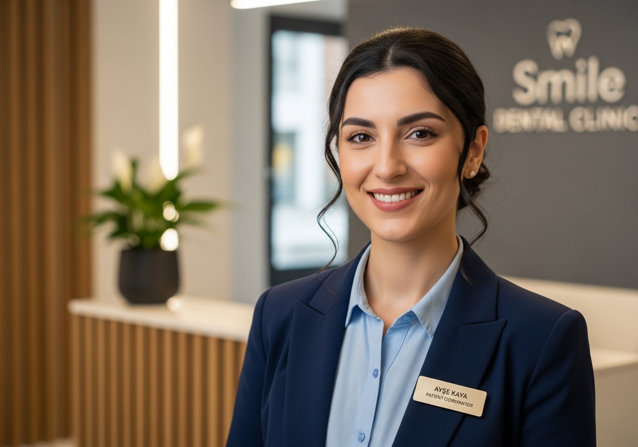 Friendly dental clinic receptionist