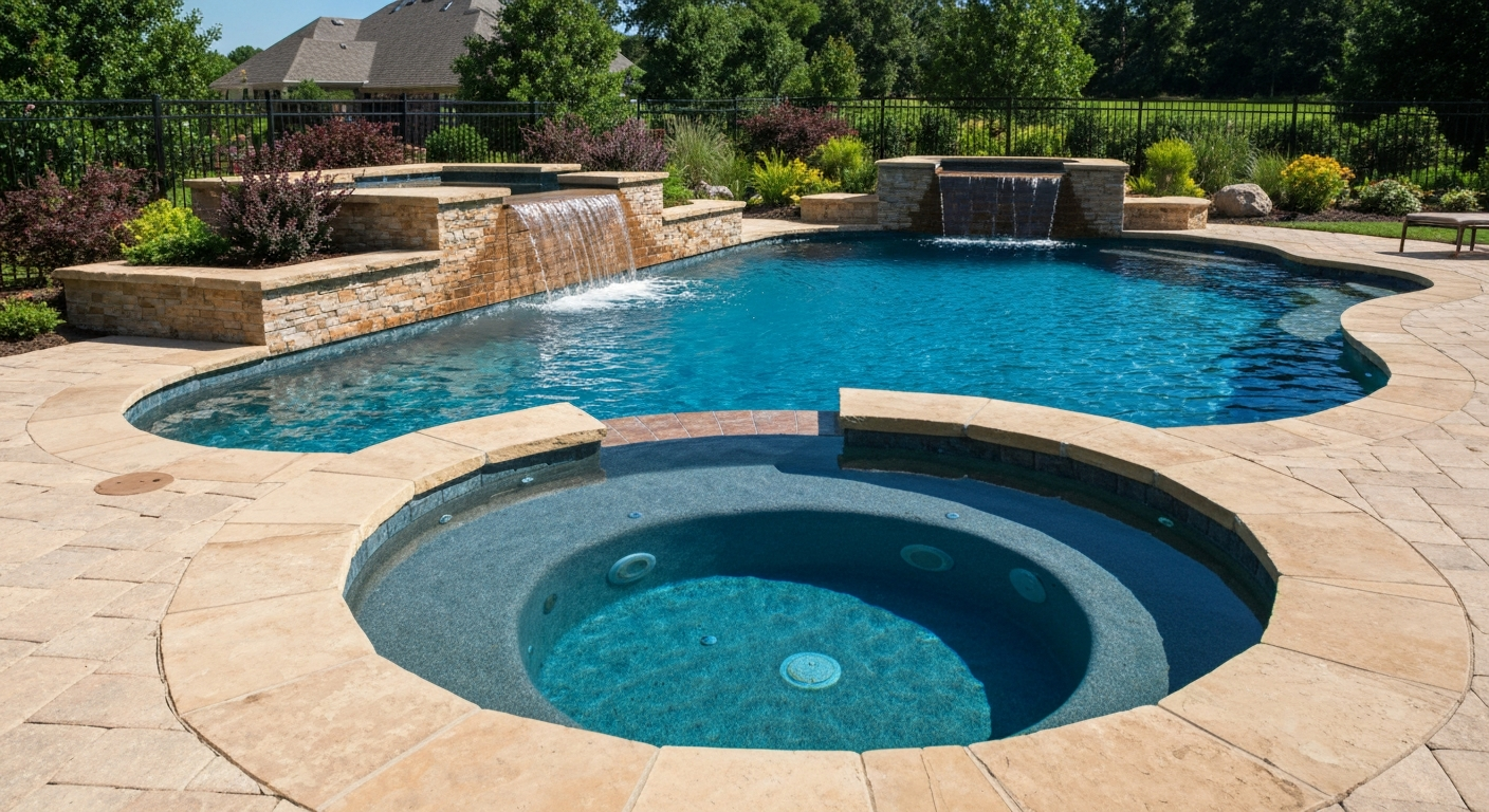 Beautiful backyard pool and spa
