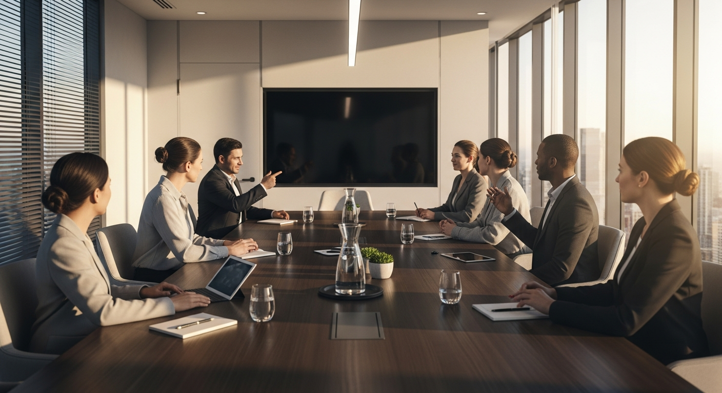 Team of professionals discussing strategy