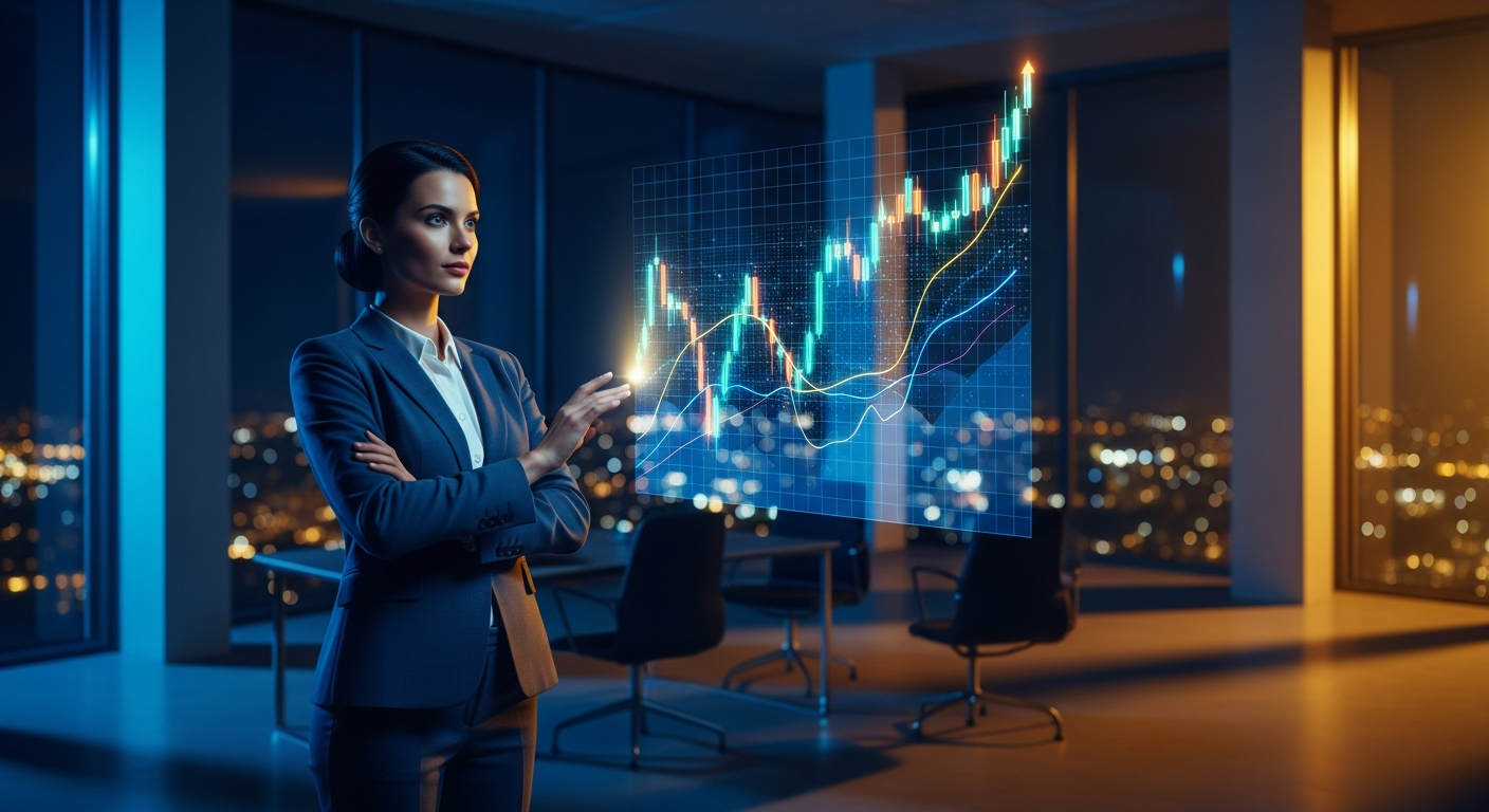 Executive looking at stock chart
