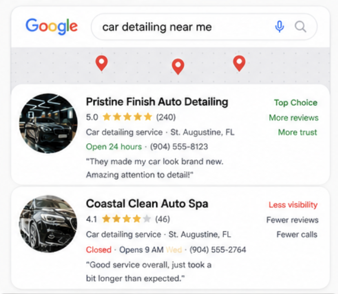 Google search comparison