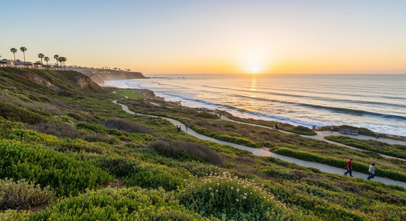 Coastal parks and walking trails in Encinitas, California