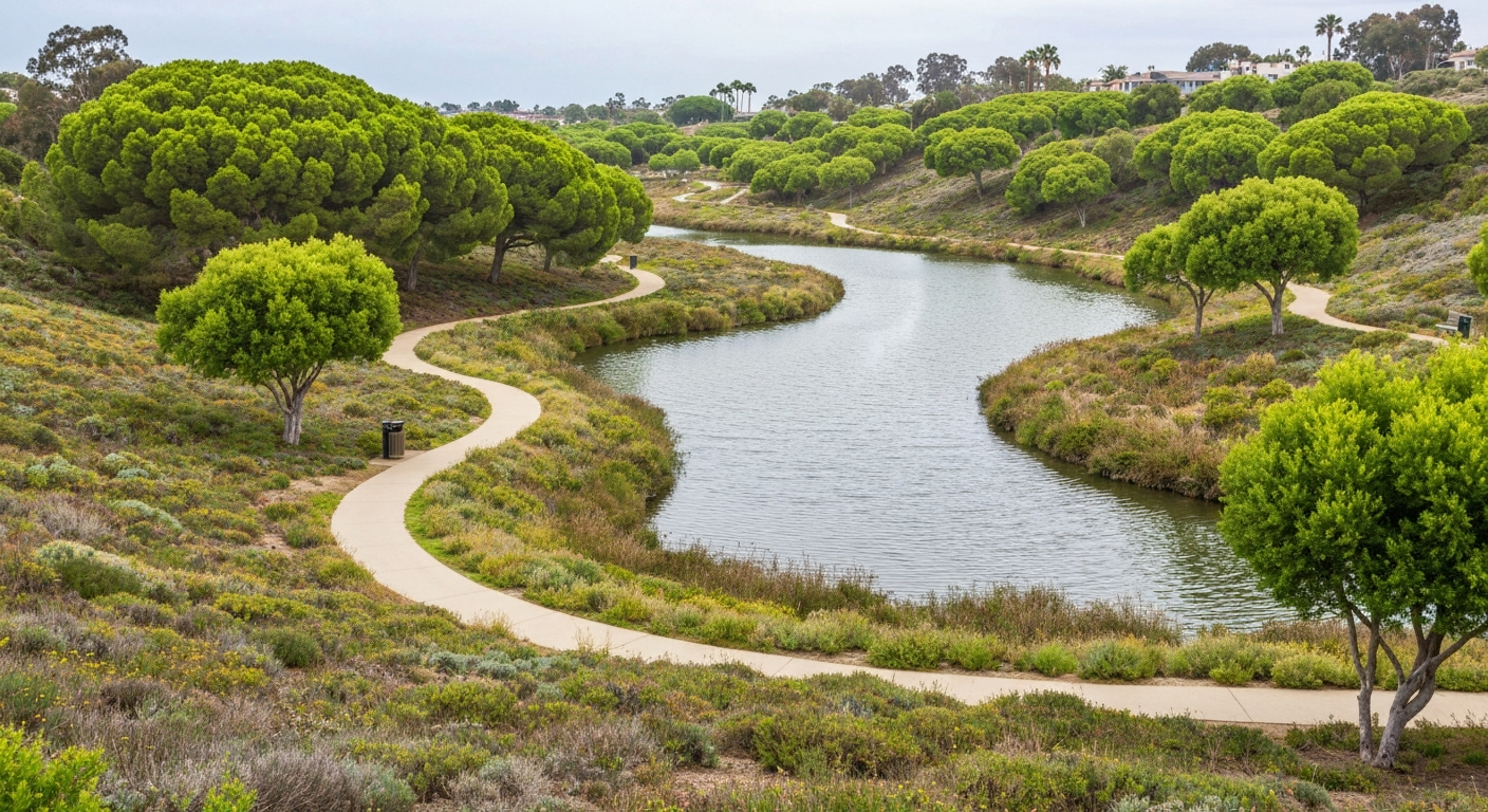 Beautiful parks and lagoon trails in Carlsbad, California