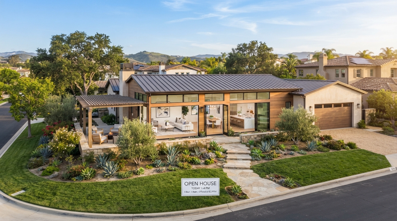 Welcoming single-story North County home representing the downsizing journey