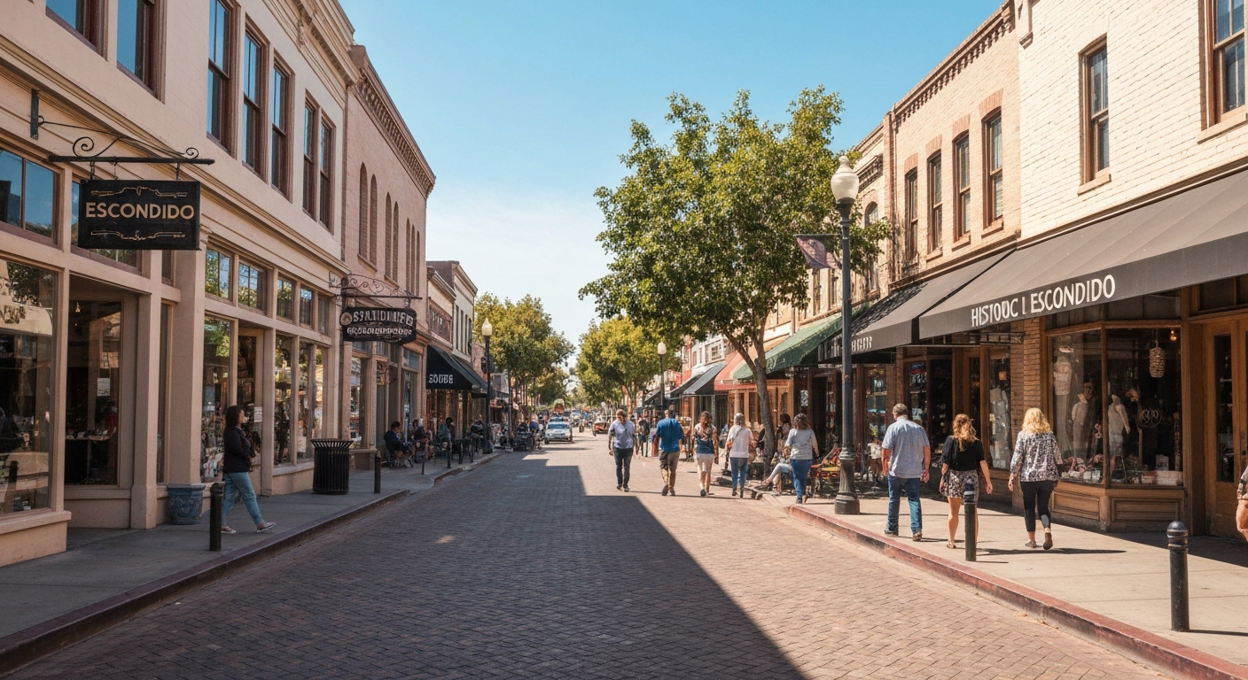 Sunny day in historic downtown Escondido