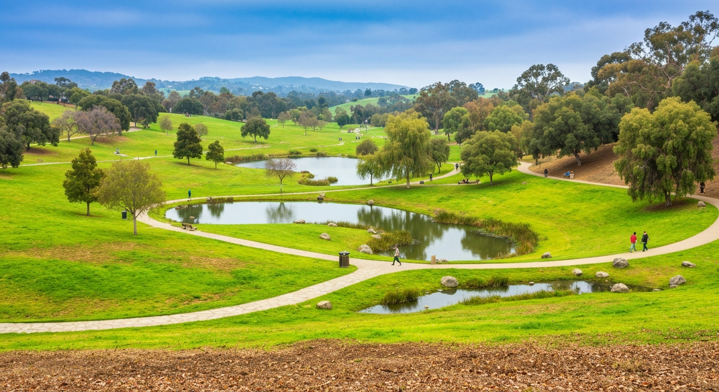 Lush rolling hills and parks in Vista, California