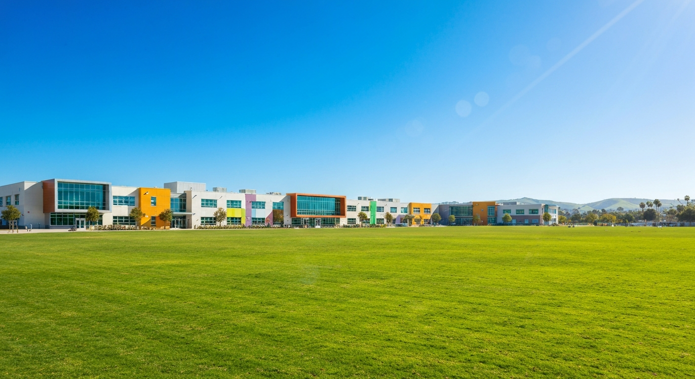 Sunny school campus in Encinitas