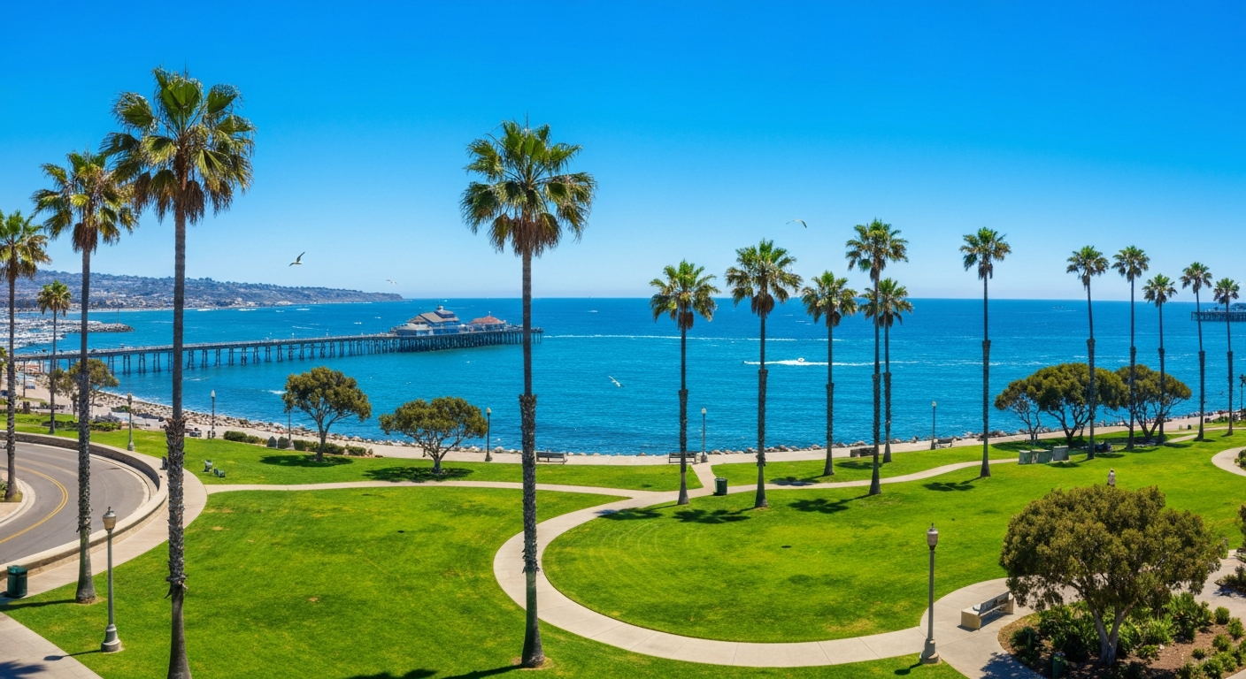 Coastal parks and harbor views in Oceanside, California