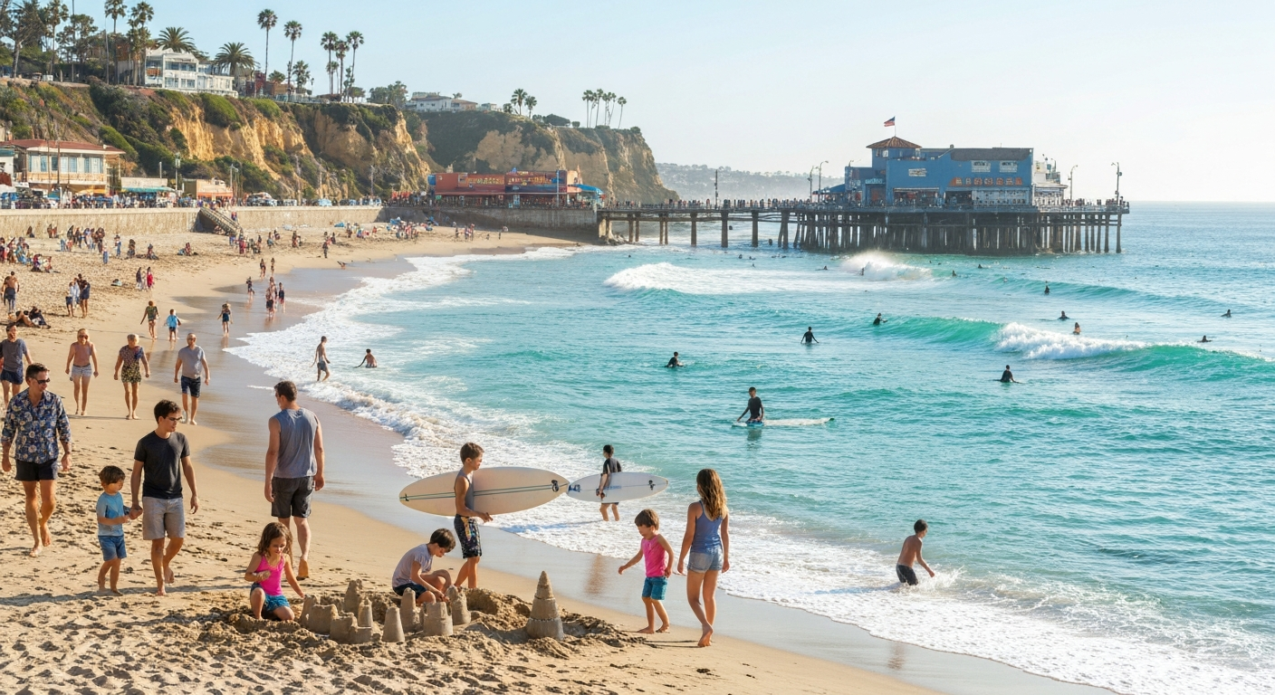 Vibrant coastal lifestyle scene in Encinitas