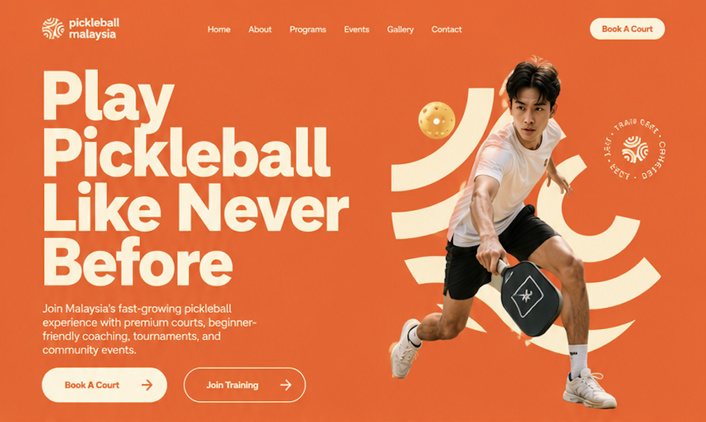 Pickleball Malaysia — Sports & Community Brand Landing Page