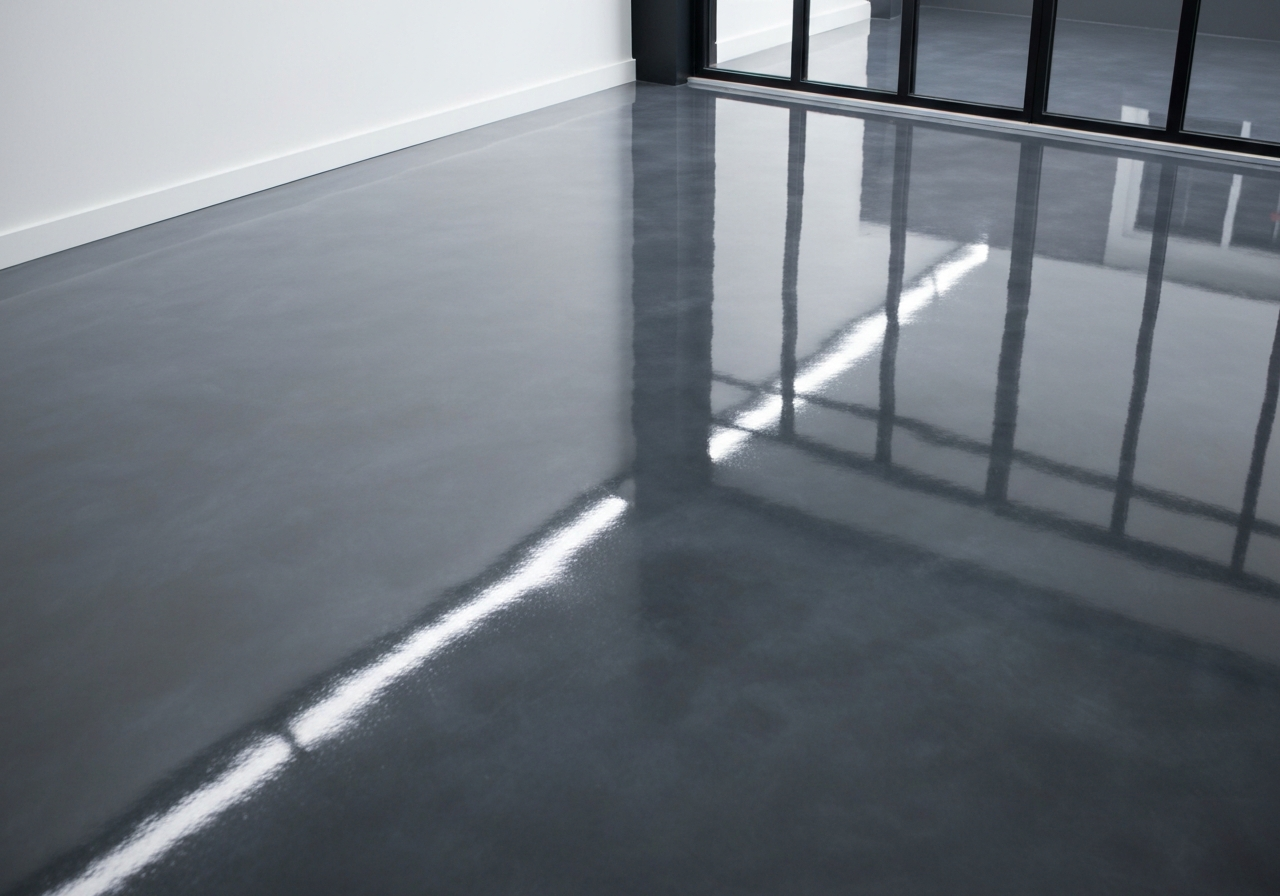 Metallic epoxy floor finish