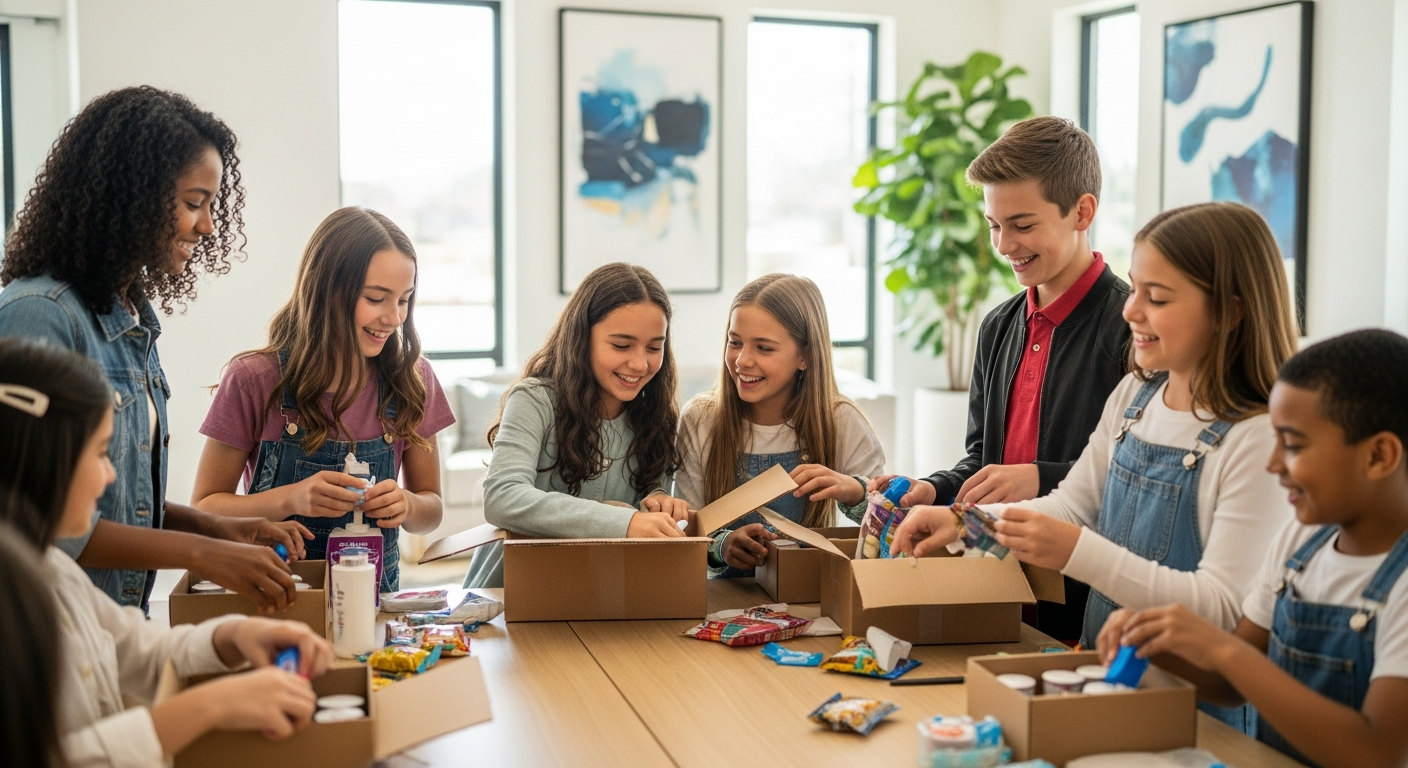 Kids volunteering for Love Society