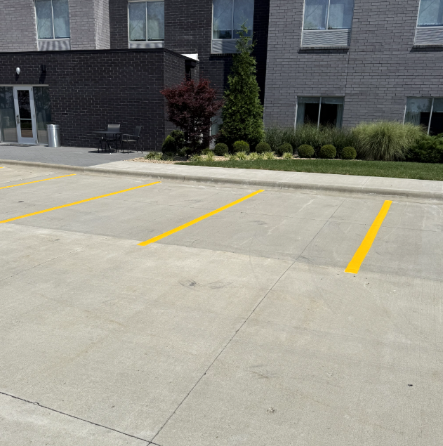 Parking lot striping job by Stripe Plus LLC