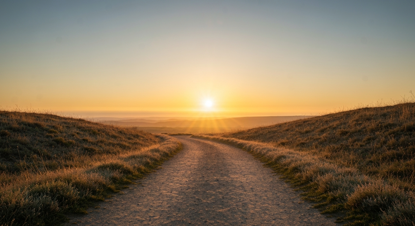 Weg in den Sonnenaufgang