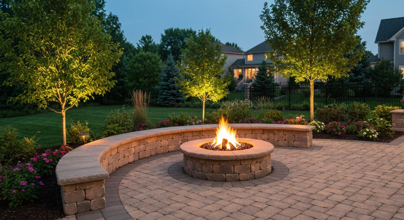 firepit installation Suffolk County NY by Perna Masonry