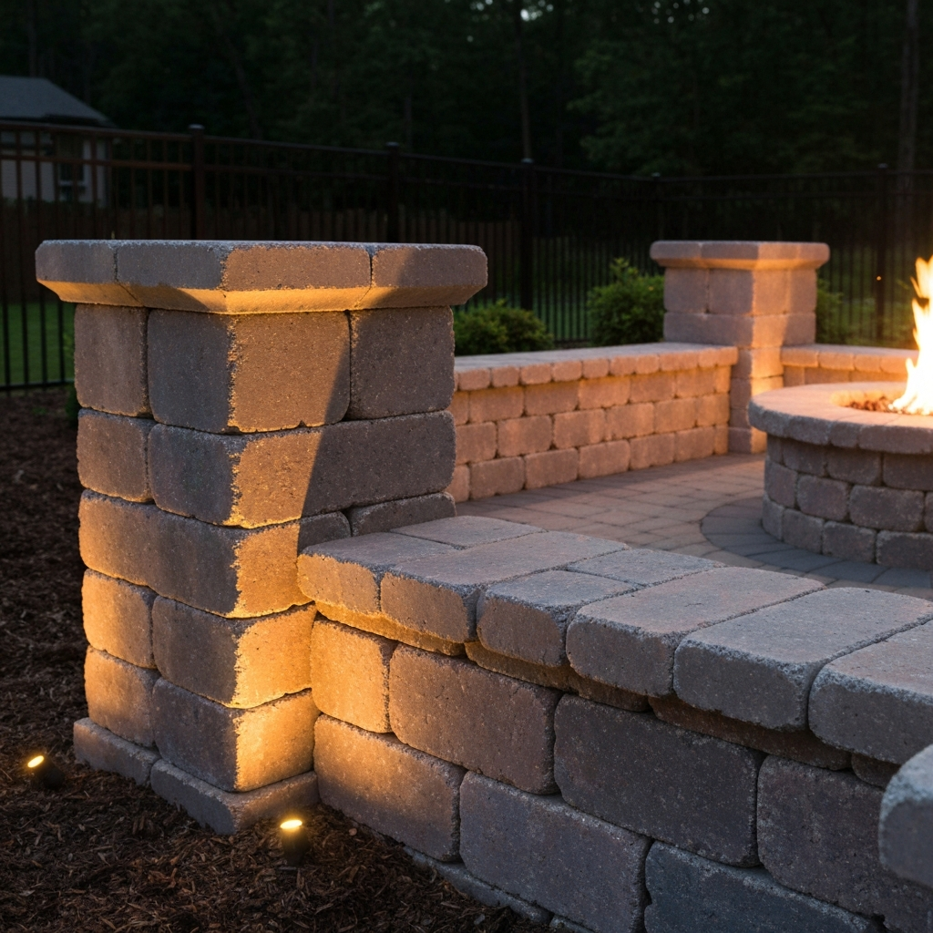 Retaining wall installation in Suffolk County