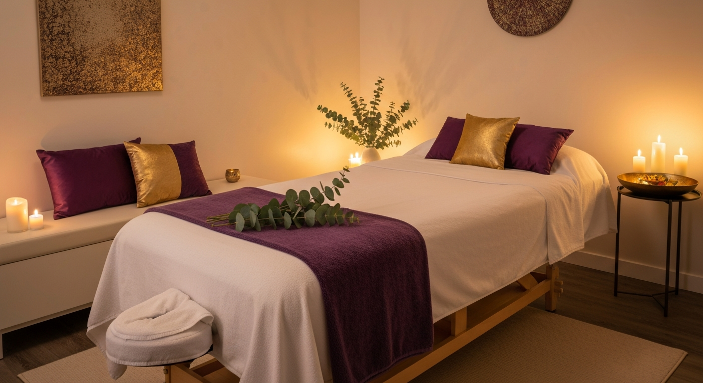 Calming massage therapy room