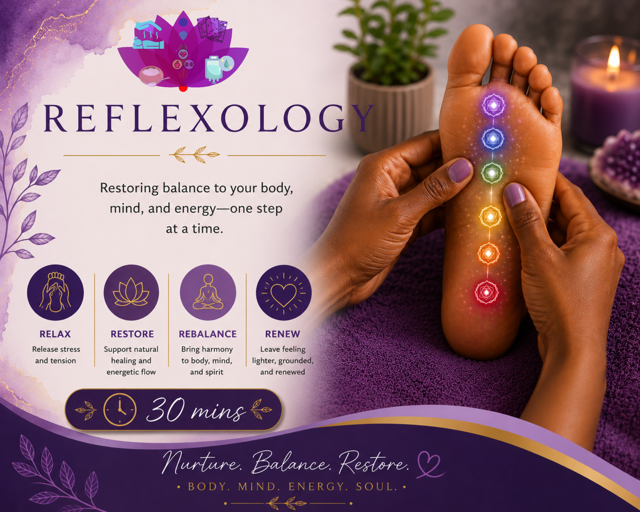 30 Minute Reflexology Session