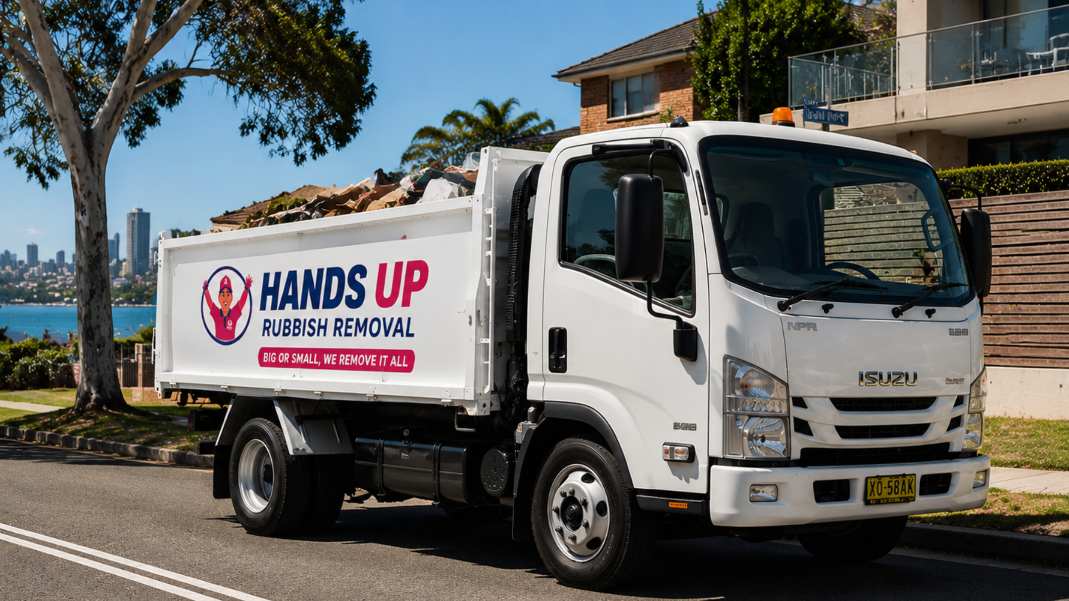 Hands Up Rubbish Removal Truck