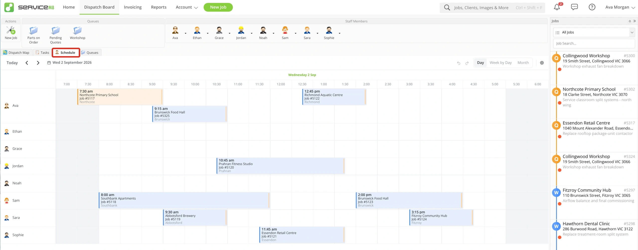 The redesigned Staff Schedule with multiple view options