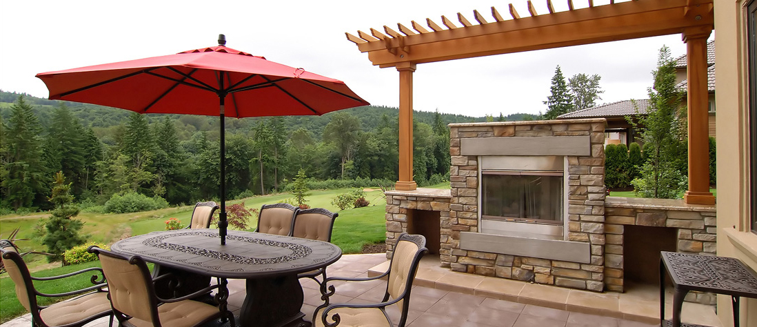 Beautiful paver walkway with landscaping