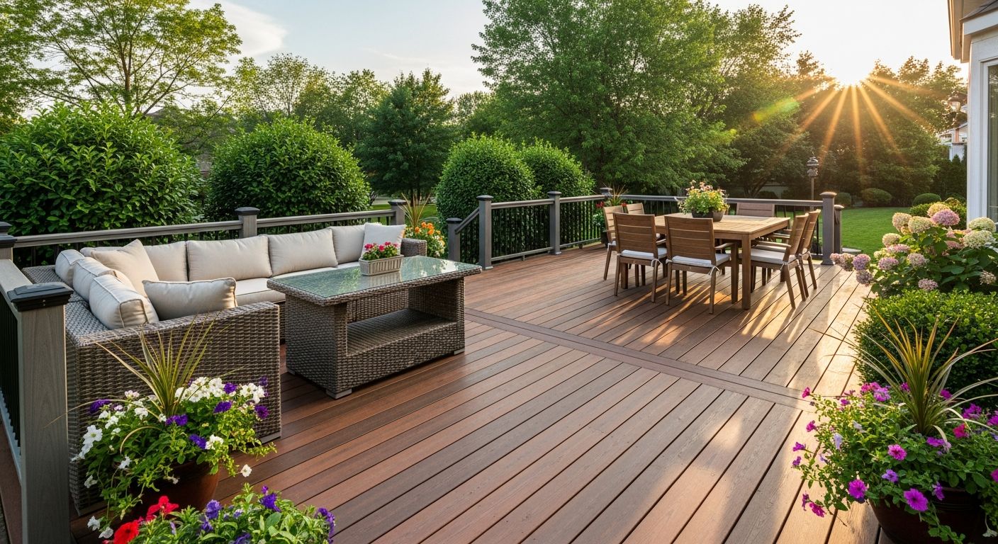 Beautiful wood deck built by The Deck Heads in Frederick, MD