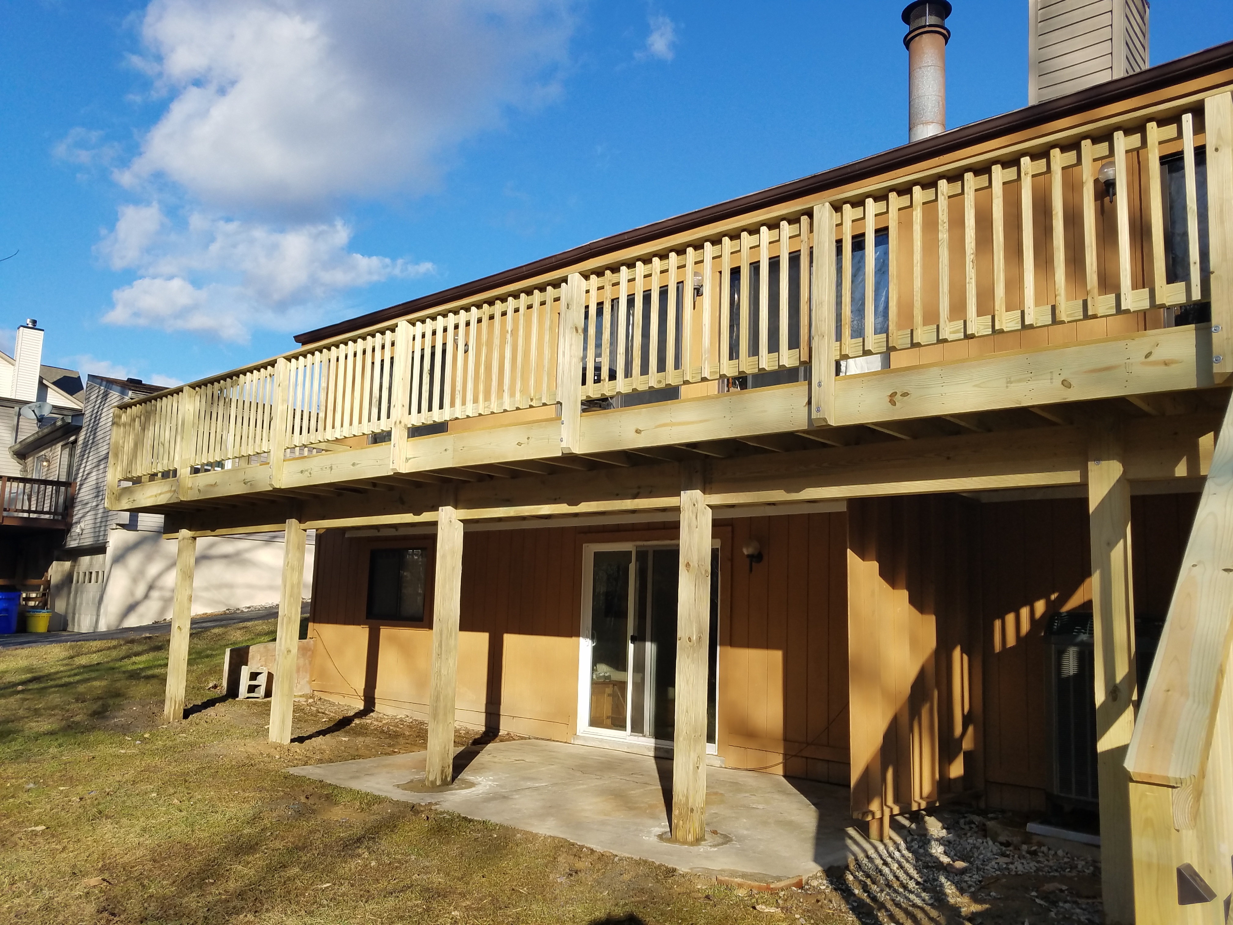 Elevated wooden deck