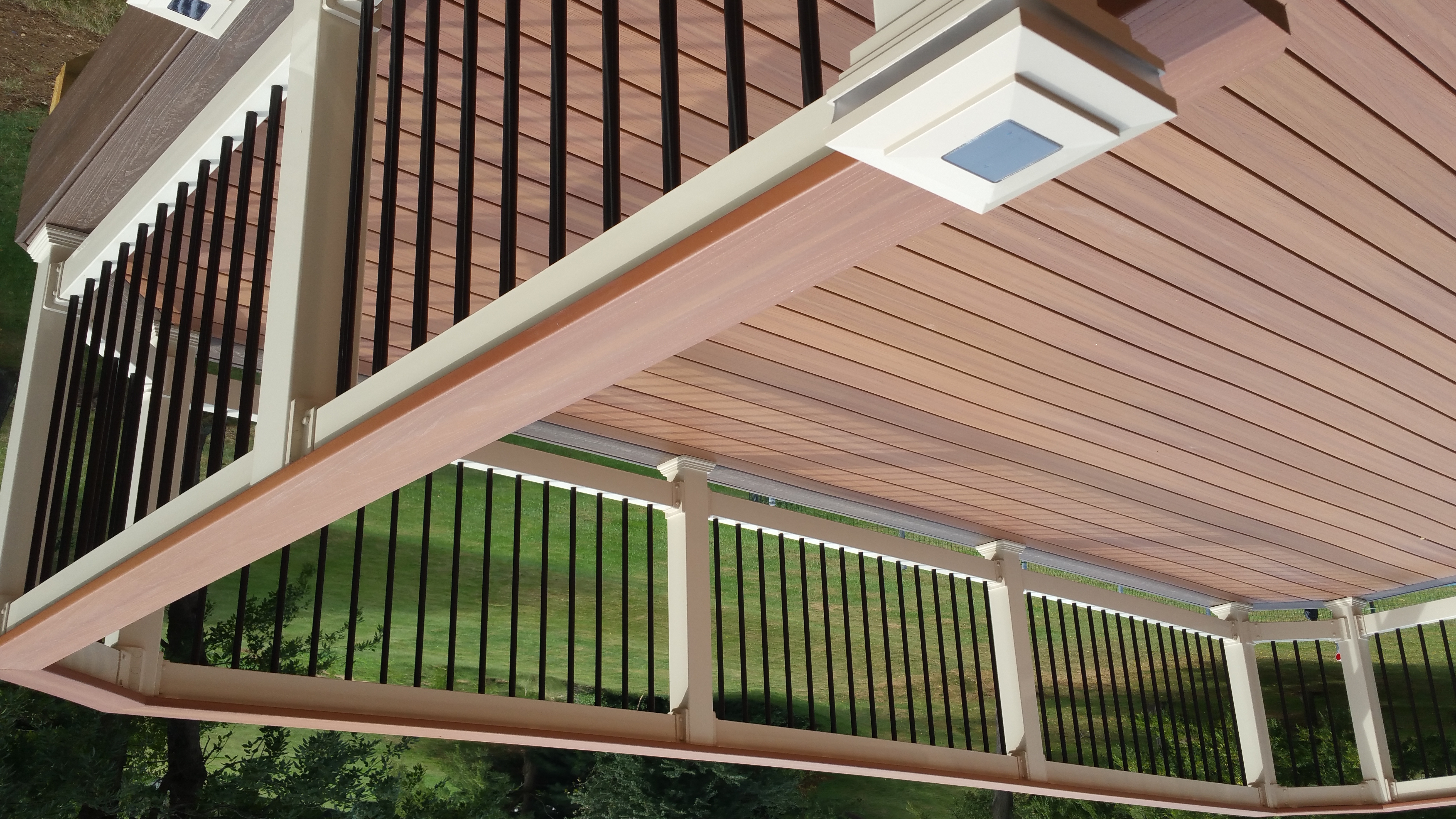 Brown deck with custom railing