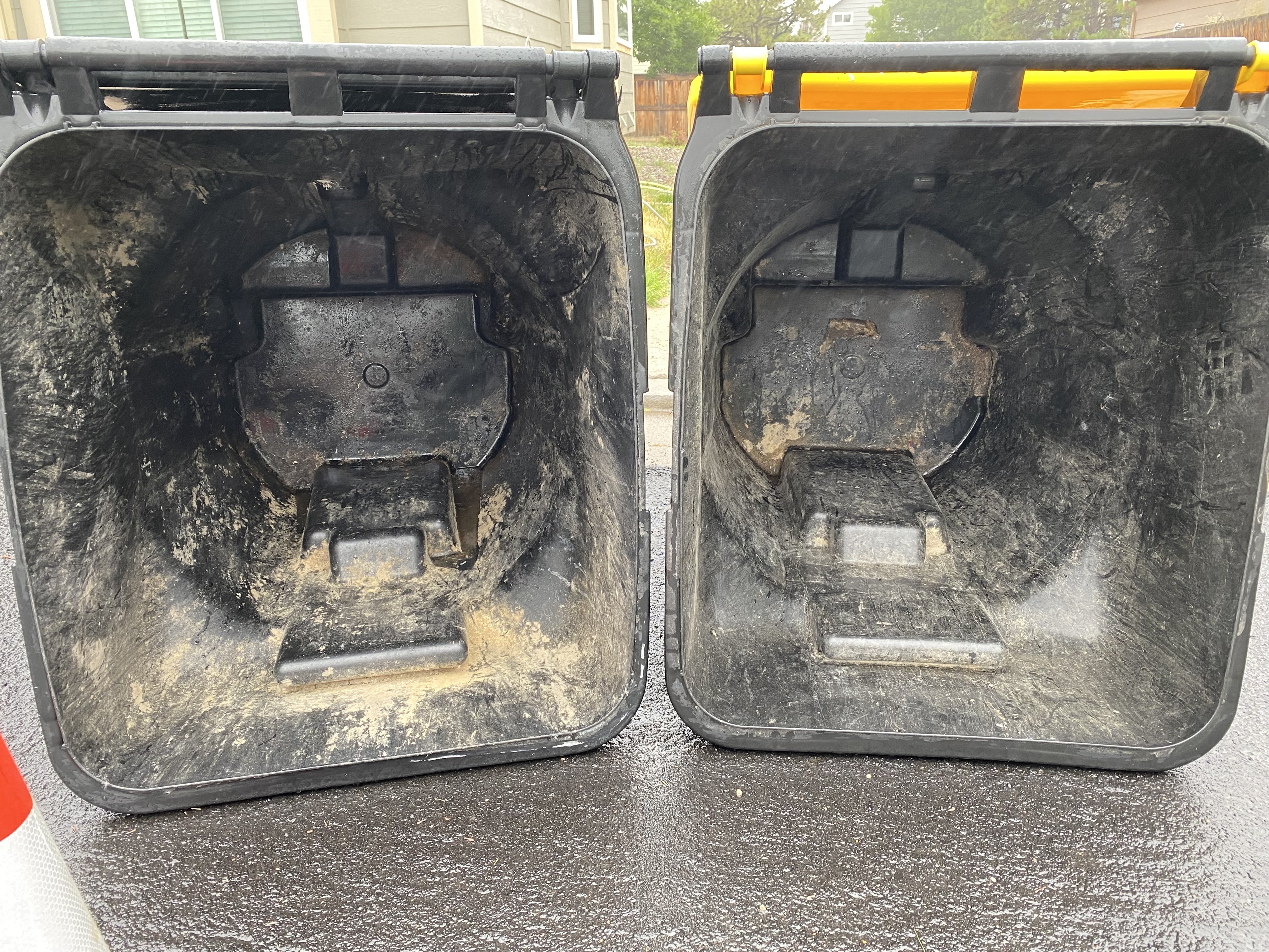 Garbage and Recycling Bins - Before