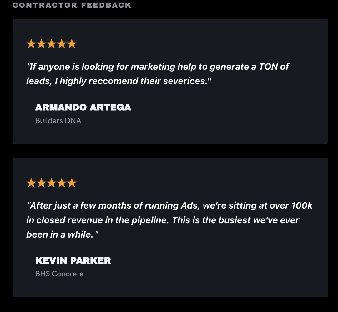 Contractor Feedback