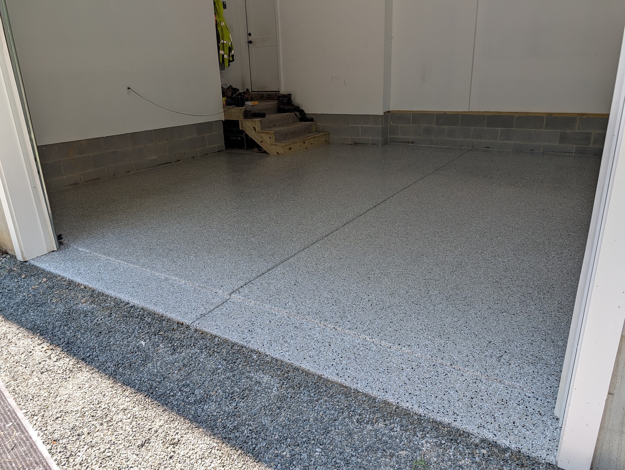 Custom garage epoxy floor installation