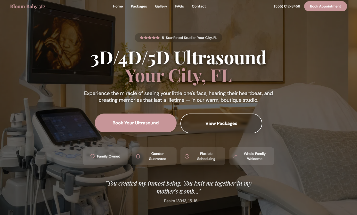 Premium ultrasound studio website template example