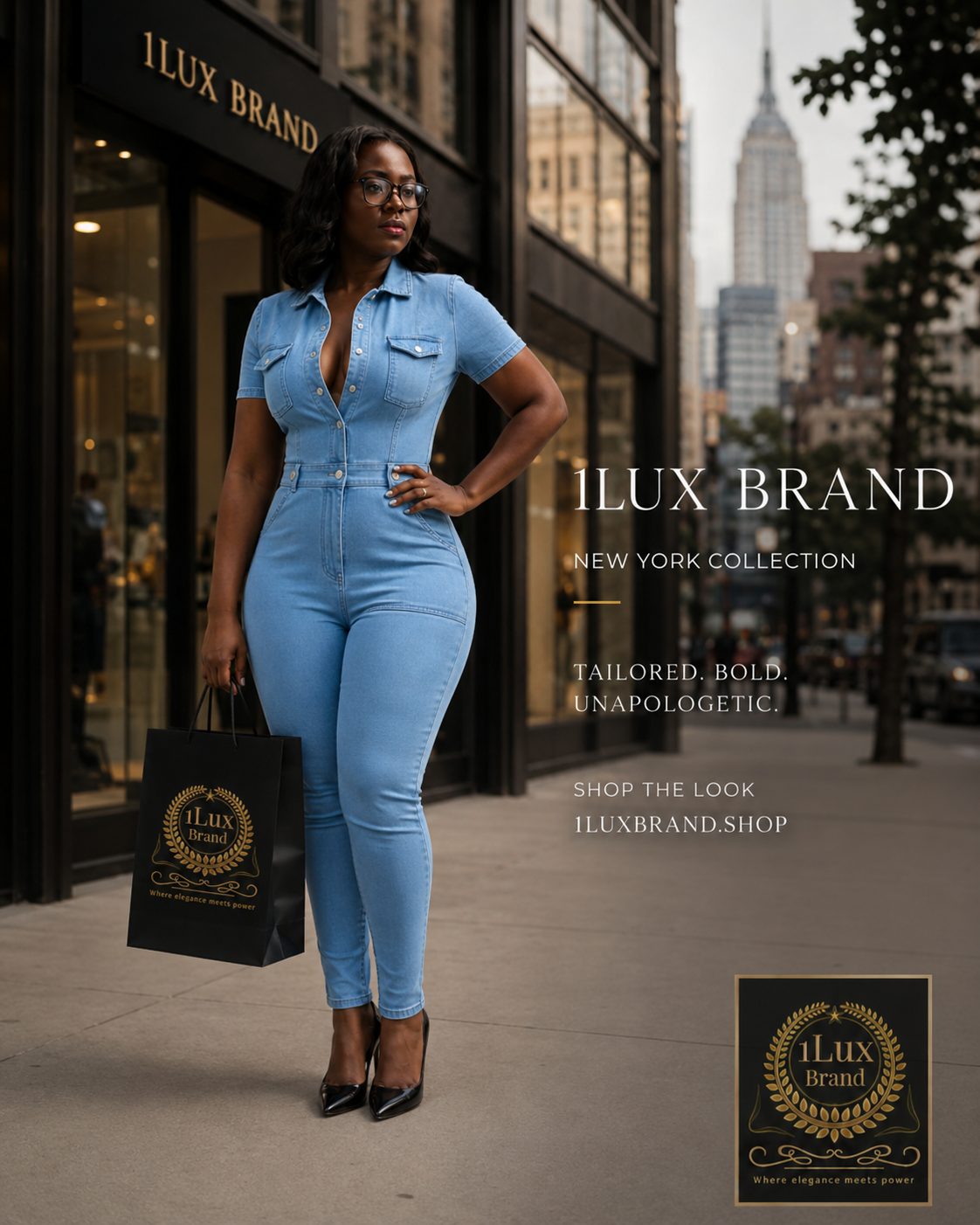 Tailored Denim Jumpsuit