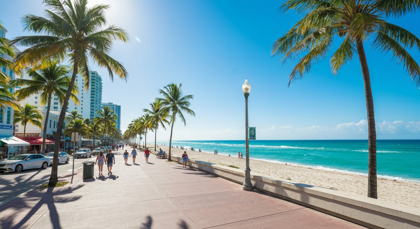 Hollywood FL homes and real estate — Broadwalk and coastal community, Broward County