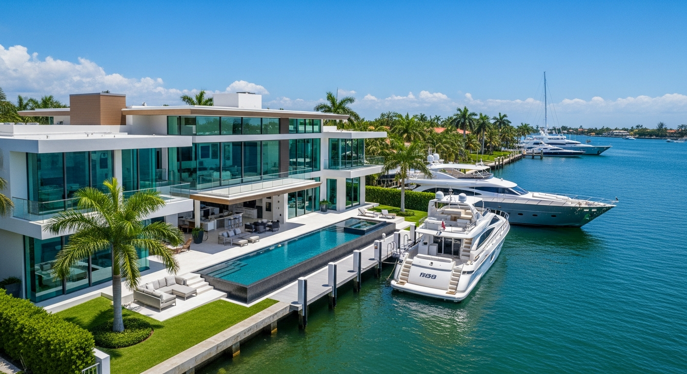Luxury waterfront home with yacht views — South Florida real estate, Nanci Gilbert, PA, LPT Realty